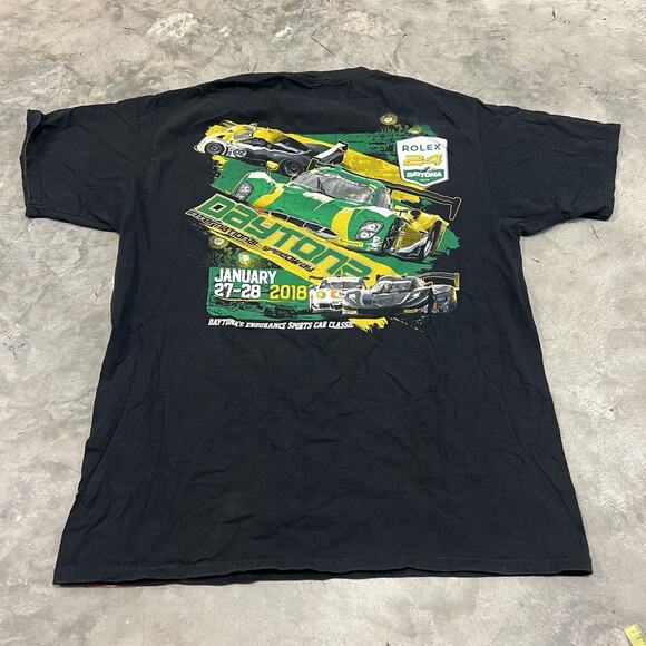 Rolex 24 Shirt Mens Large Daytona Speedway Racing 2018 Black - Picture 1 of 7